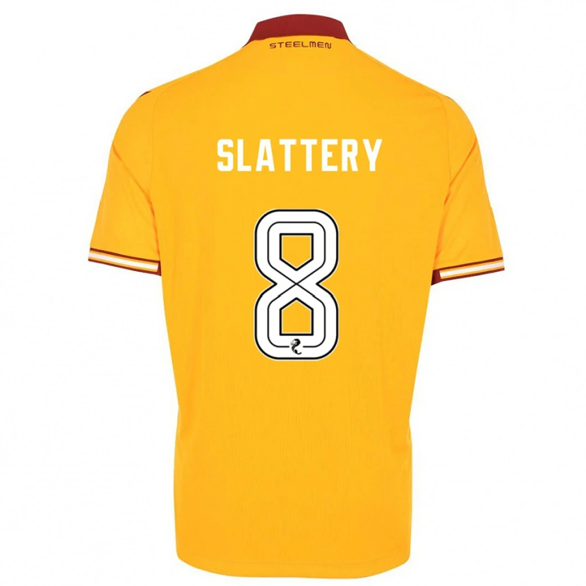 Danxen Mujer Camiseta Callum Slattery #8 Amarillo Borgoña 1ª Equipación 2025/26 La Camisa
