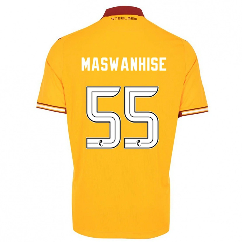 Danxen Mujer Camiseta Tawanda Maswanhise #55 Amarillo Borgoña 1ª Equipación 2025/26 La Camisa