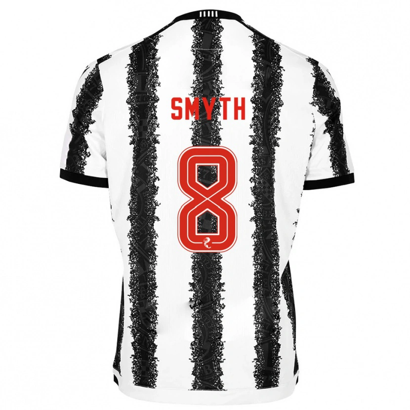 Danxen Mujer Camiseta Oisin Smyth #8 Blanco Negro 1ª Equipación 2025/26 La Camisa