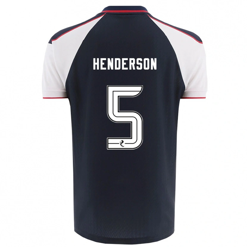 Danxen Mujer Camiseta Liam Henderson #5 Azul Marino Blanco 1ª Equipación 2025/26 La Camisa