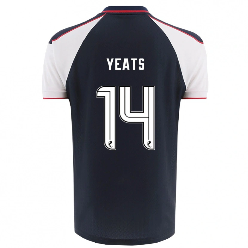 Danxen Mujer Camiseta Finn Yeats #14 Azul Marino Blanco 1ª Equipación 2025/26 La Camisa