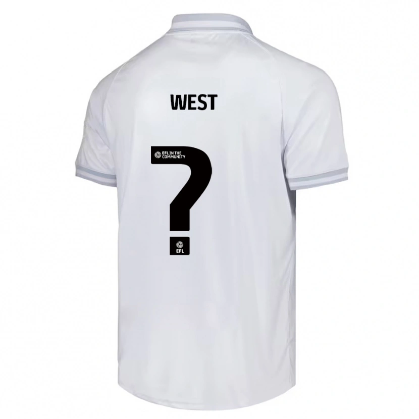 Danxen Mujer Camiseta Callum West #0 Blanco Gris Negro 2ª Equipación 2025/26 La Camisa