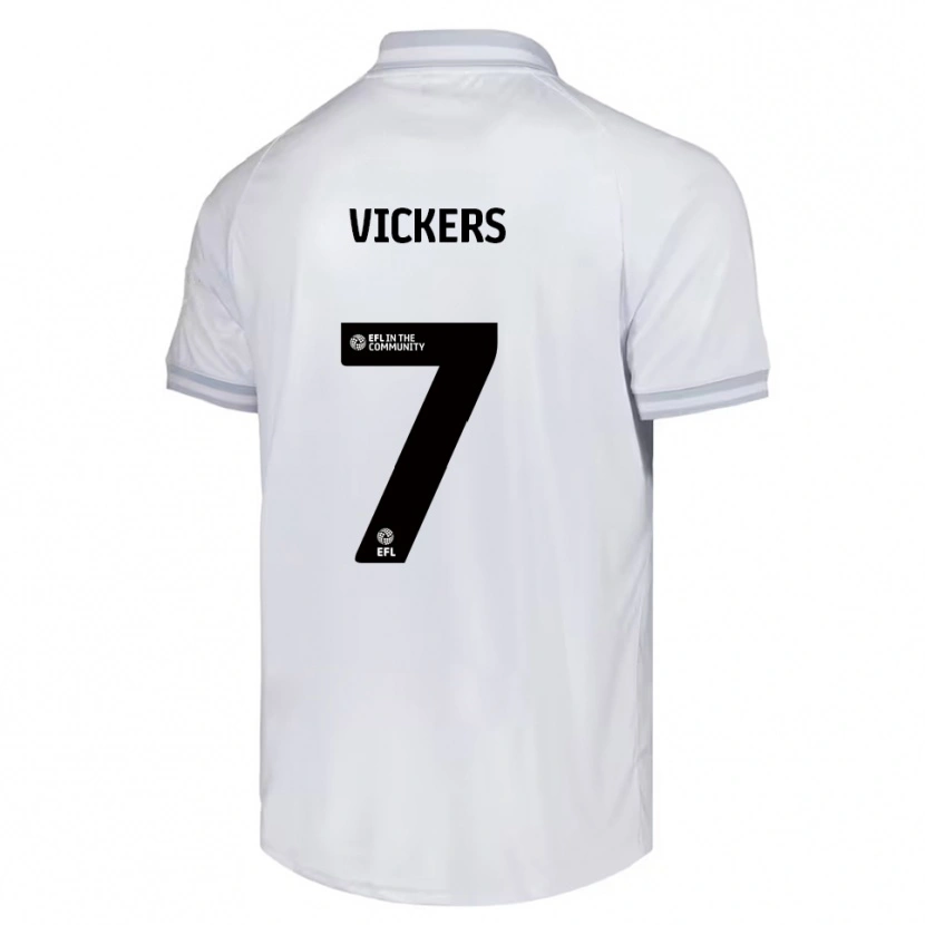 Danxen Mujer Camiseta Caylan Vickers #7 Blanco Gris Negro 2ª Equipación 2025/26 La Camisa