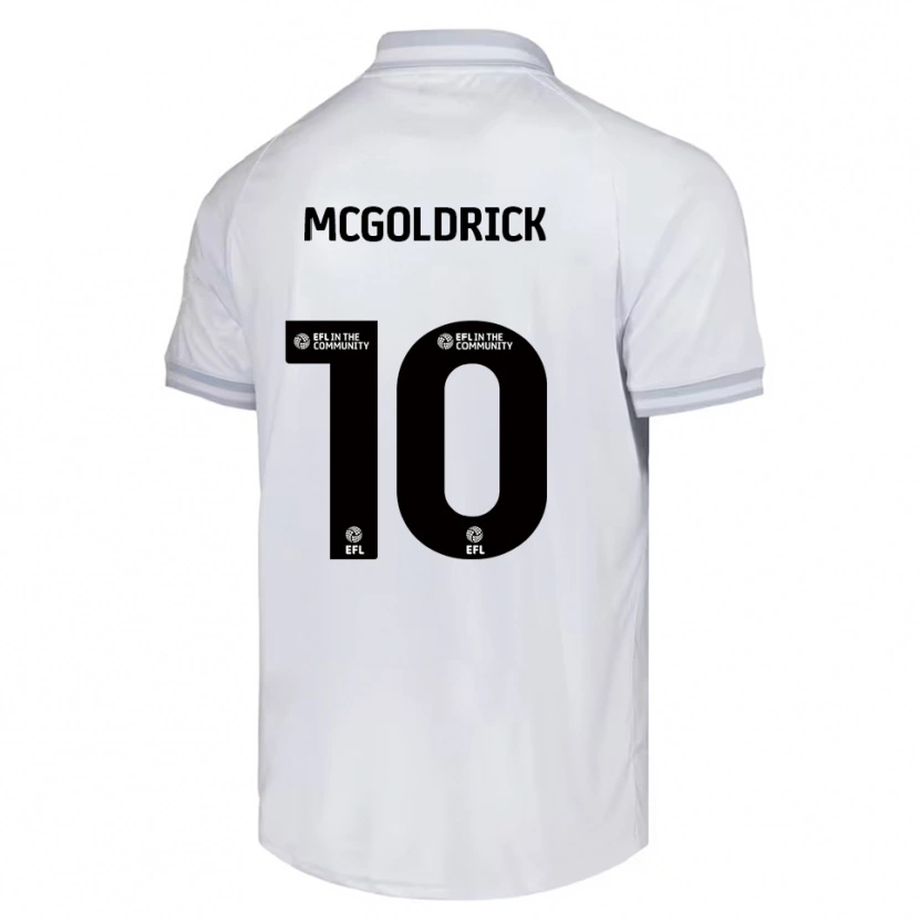 Danxen Mujer Camiseta David Mcgoldrick #10 Blanco Gris Negro 2ª Equipación 2025/26 La Camisa