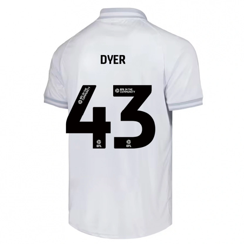 Danxen Mujer Camiseta Josiah Dyer #43 Blanco Gris Negro 2ª Equipación 2025/26 La Camisa