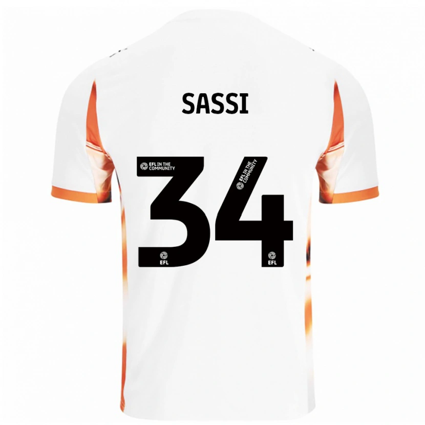 Danxen Mujer Camiseta Dan Sassi #34 Blanco Naranja Negro 2ª Equipación 2025/26 La Camisa