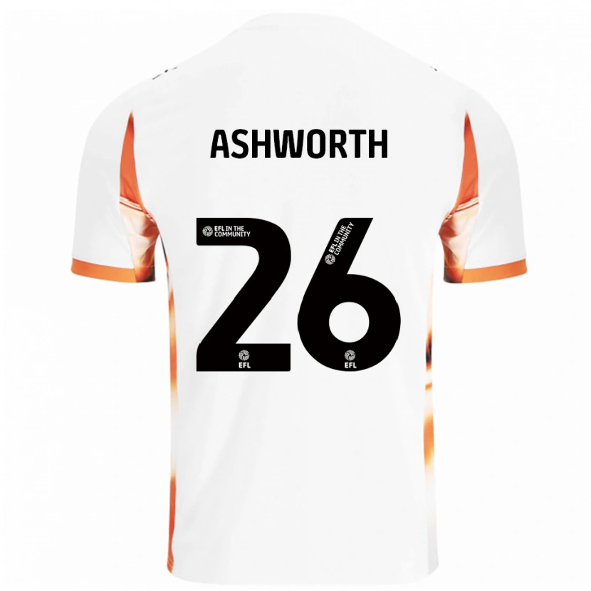 Danxen Mujer Camiseta Zac Ashworth #26 Blanco Naranja Negro 2ª Equipación 2025/26 La Camisa
