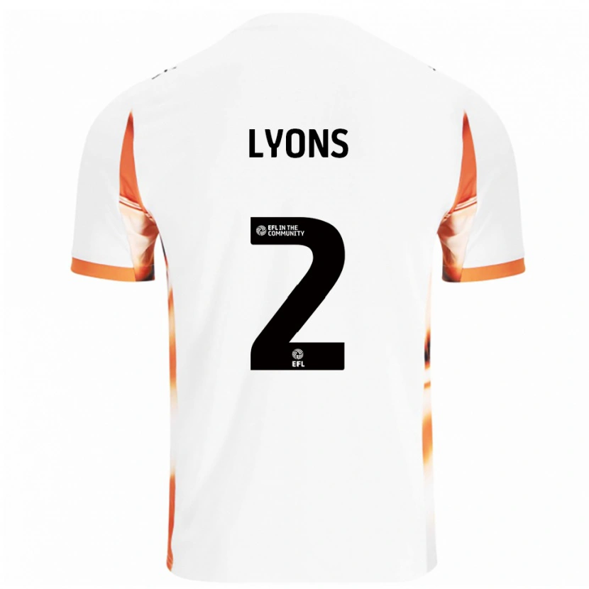 Danxen Mujer Camiseta Andy Lyons #2 Blanco Naranja Negro 2ª Equipación 2025/26 La Camisa