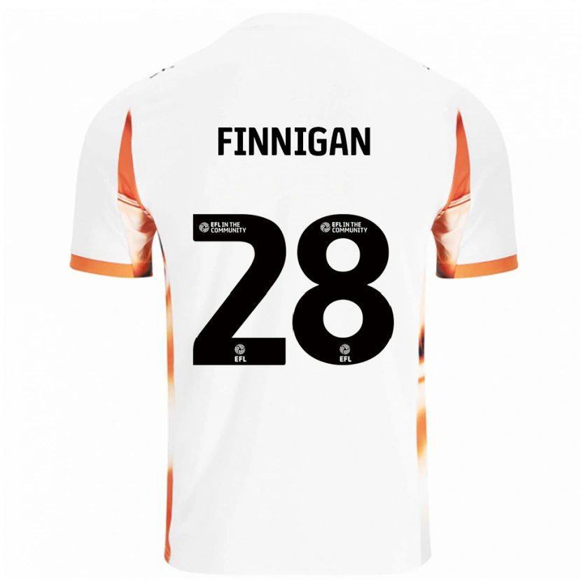 Danxen Mujer Camiseta Ryan Finnigan #28 Blanco Naranja Negro 2ª Equipación 2025/26 La Camisa