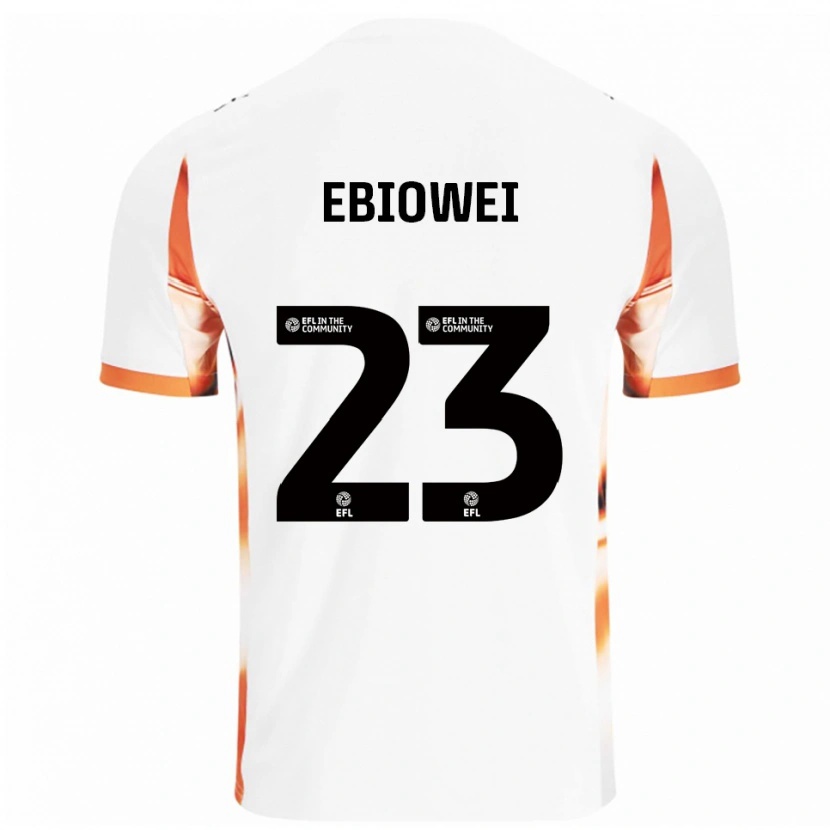 Danxen Mujer Camiseta Malcolm Ebiowei #23 Blanco Naranja Negro 2ª Equipación 2025/26 La Camisa