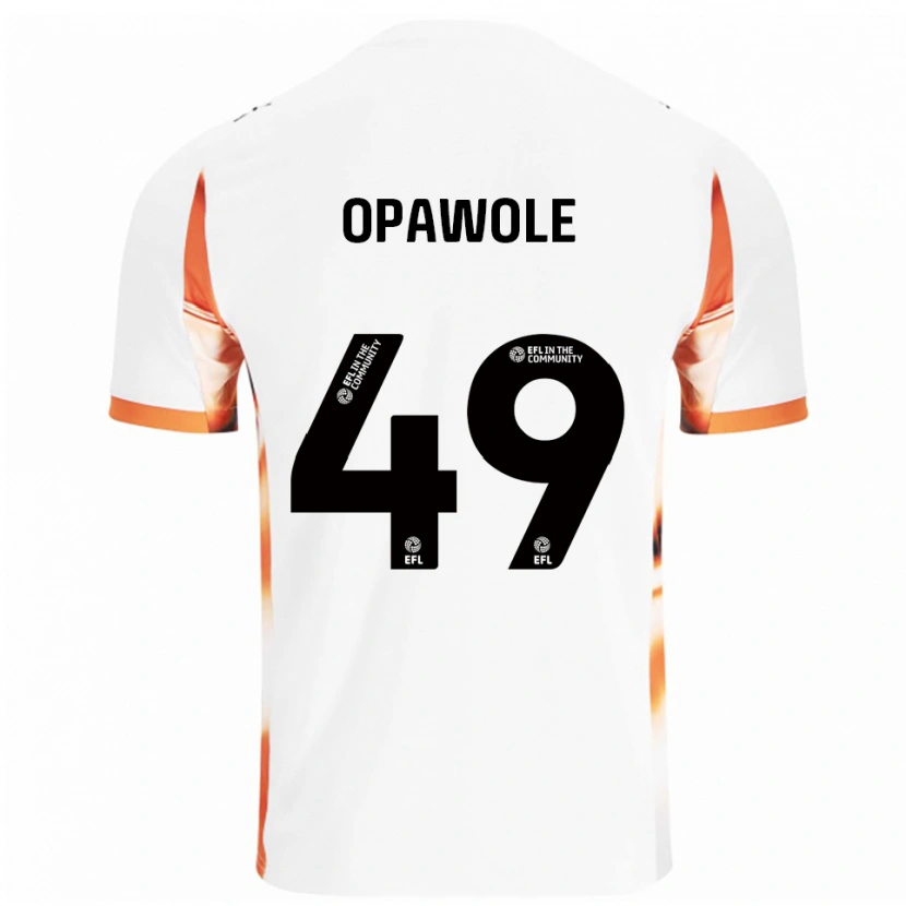 Danxen Mujer Camiseta Johnson Opawole #49 Blanco Naranja Negro 2ª Equipación 2025/26 La Camisa