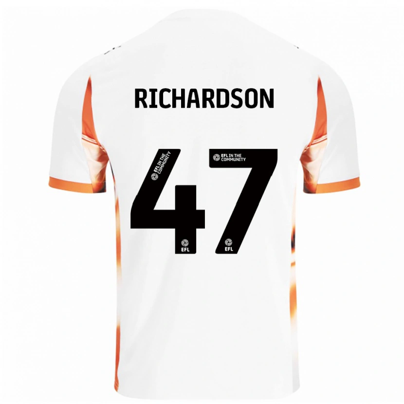 Danxen Mujer Camiseta Jack Richardson #47 Blanco Naranja Negro 2ª Equipación 2025/26 La Camisa