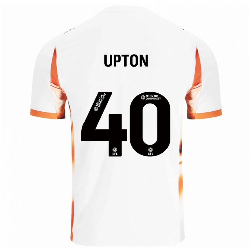 Danxen Mujer Camiseta Theo Upton #40 Blanco Naranja Negro 2ª Equipación 2025/26 La Camisa