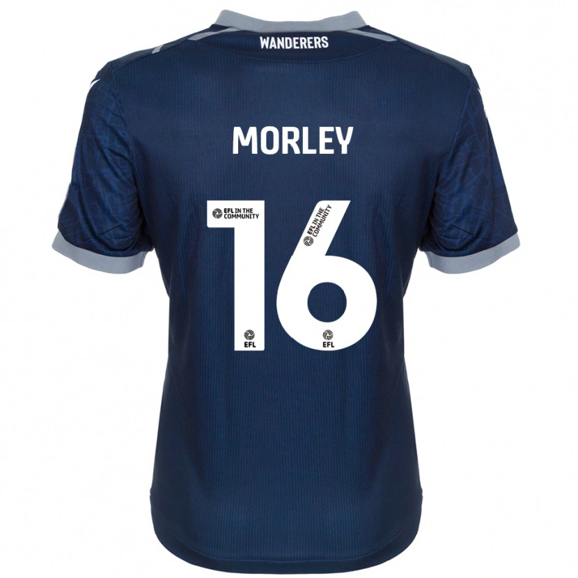 Danxen Mujer Camiseta Aaron Morley #16 Azul Marino Gris 2ª Equipación 2025/26 La Camisa