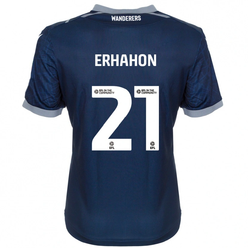 Danxen Mujer Camiseta Ethan Erhahon #21 Azul Marino Gris 2ª Equipación 2025/26 La Camisa