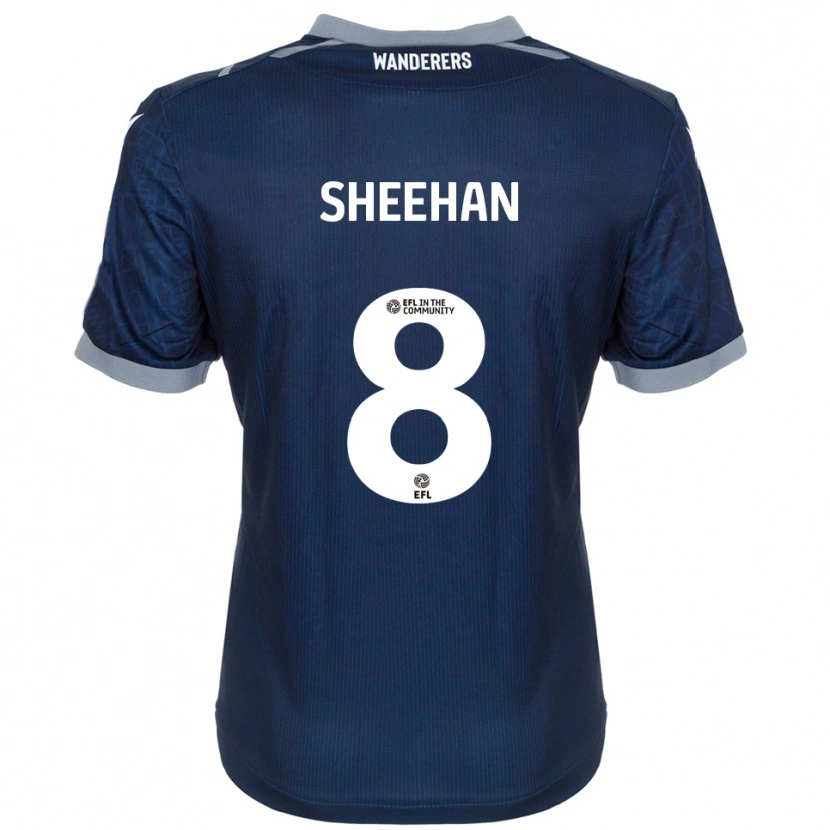 Danxen Mujer Camiseta Josh Sheehan #8 Azul Marino Gris 2ª Equipación 2025/26 La Camisa