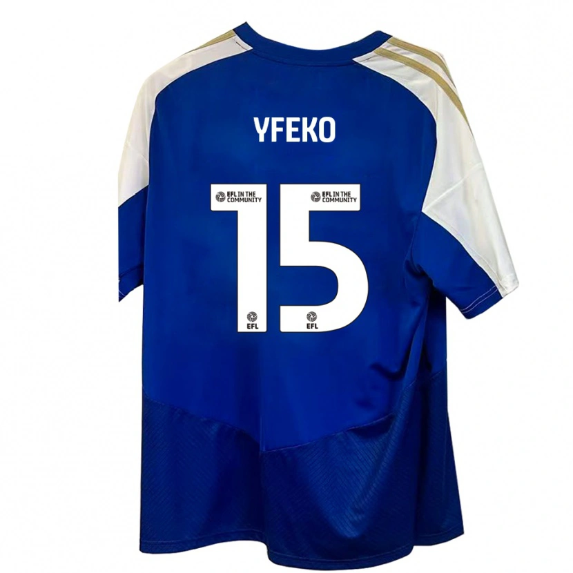 Danxen Mujer Camiseta Johnly Yfeko #15 Azul Blanco Dorado 2ª Equipación 2025/26 La Camisa