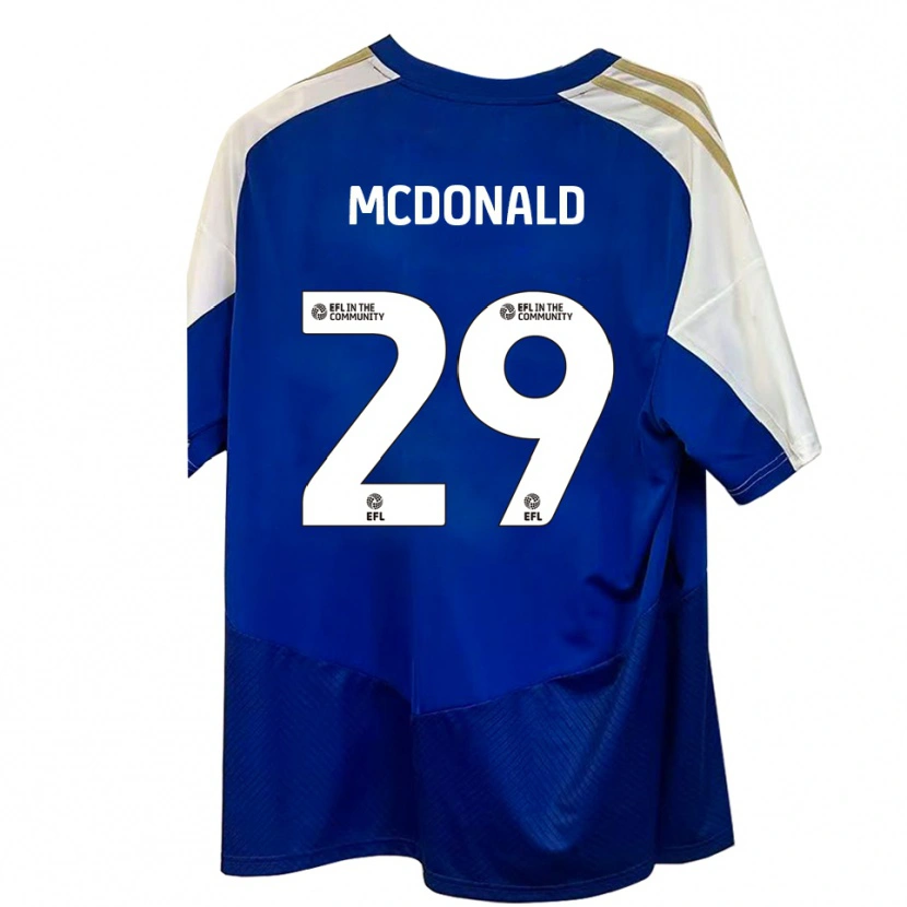 Danxen Mujer Camiseta Kevin Mcdonald #29 Azul Blanco Dorado 2ª Equipación 2025/26 La Camisa