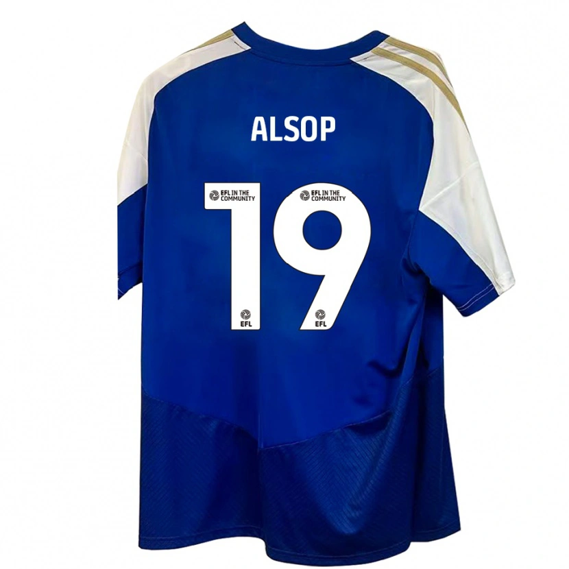 Danxen Mujer Camiseta Tobias Alsop #19 Azul Blanco Dorado 2ª Equipación 2025/26 La Camisa