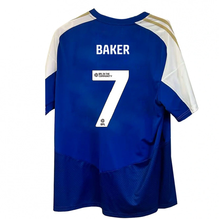 Danxen Mujer Camiseta Phoebe Baker #7 Azul Blanco Dorado 2ª Equipación 2025/26 La Camisa