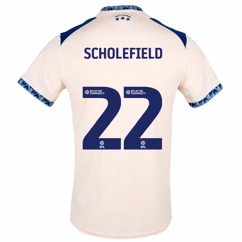 Danxen Mujer Camiseta Lois Scholefield #22 Blanco Hueso Azul Marino 2ª Equipación 2025/26 La Camisa