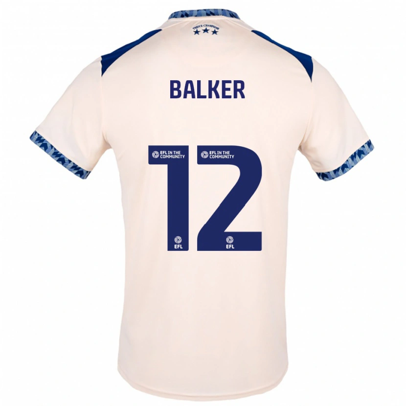 Danxen Mujer Camiseta Radinio Balker #12 Blanco Hueso Azul Marino 2ª Equipación 2025/26 La Camisa