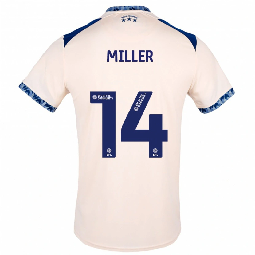 Danxen Mujer Camiseta Mickel Miller #14 Blanco Hueso Azul Marino 2ª Equipación 2025/26 La Camisa