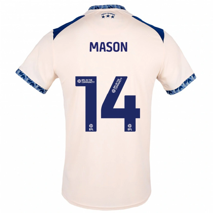 Danxen Mujer Camiseta Yasmin Mason #14 Blanco Hueso Azul Marino 2ª Equipación 2025/26 La Camisa