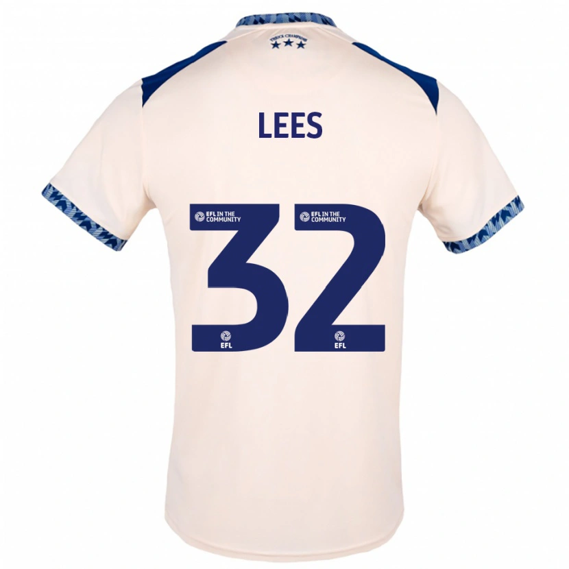 Danxen Mujer Camiseta Tom Lees #32 Blanco Hueso Azul Marino 2ª Equipación 2025/26 La Camisa