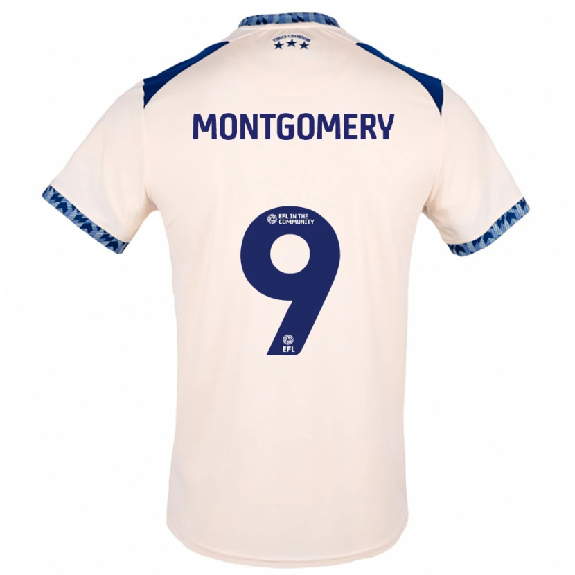 Danxen Mujer Camiseta Ria Montgomery #9 Blanco Hueso Azul Marino 2ª Equipación 2025/26 La Camisa