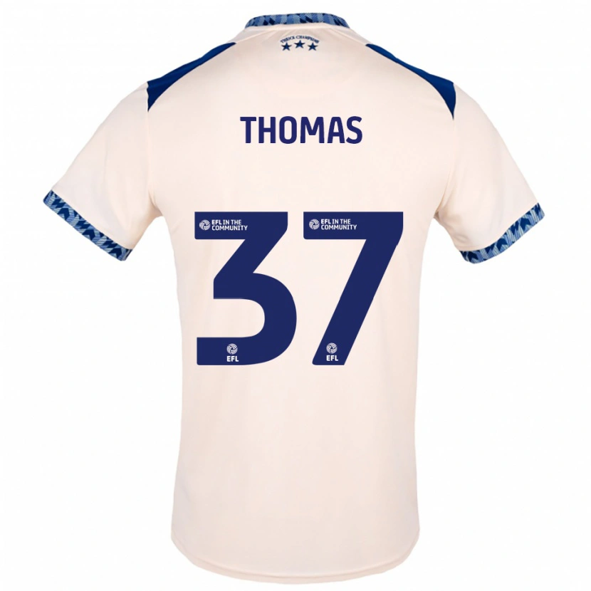 Danxen Mujer Camiseta Peter Thomas #37 Blanco Hueso Azul Marino 2ª Equipación 2025/26 La Camisa
