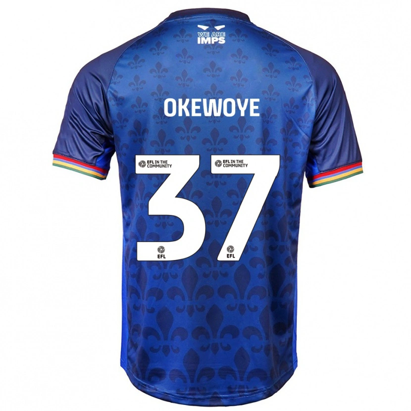 Danxen Mujer Camiseta Gbolahan Okewoye #37 Azul Azul Marino 2ª Equipación 2025/26 La Camisa