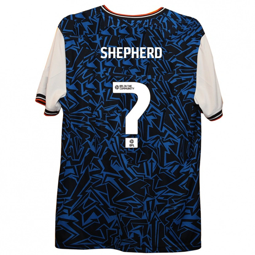Danxen Mujer Camiseta Archie Shepherd #0 Azul Negro Blanco 2ª Equipación 2025/26 La Camisa