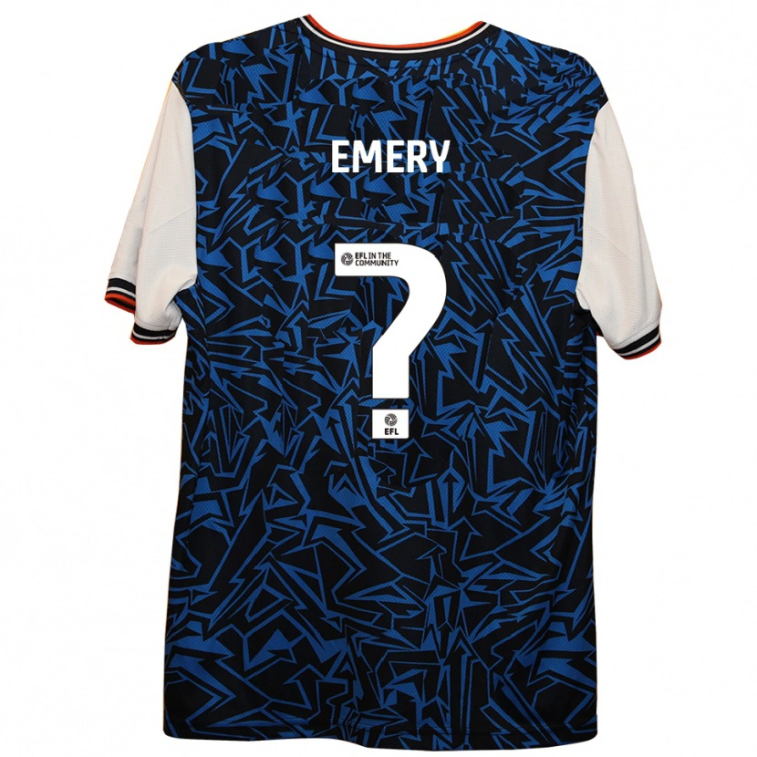 Danxen Mujer Camiseta Charlie Emery #0 Azul Negro Blanco 2ª Equipación 2025/26 La Camisa