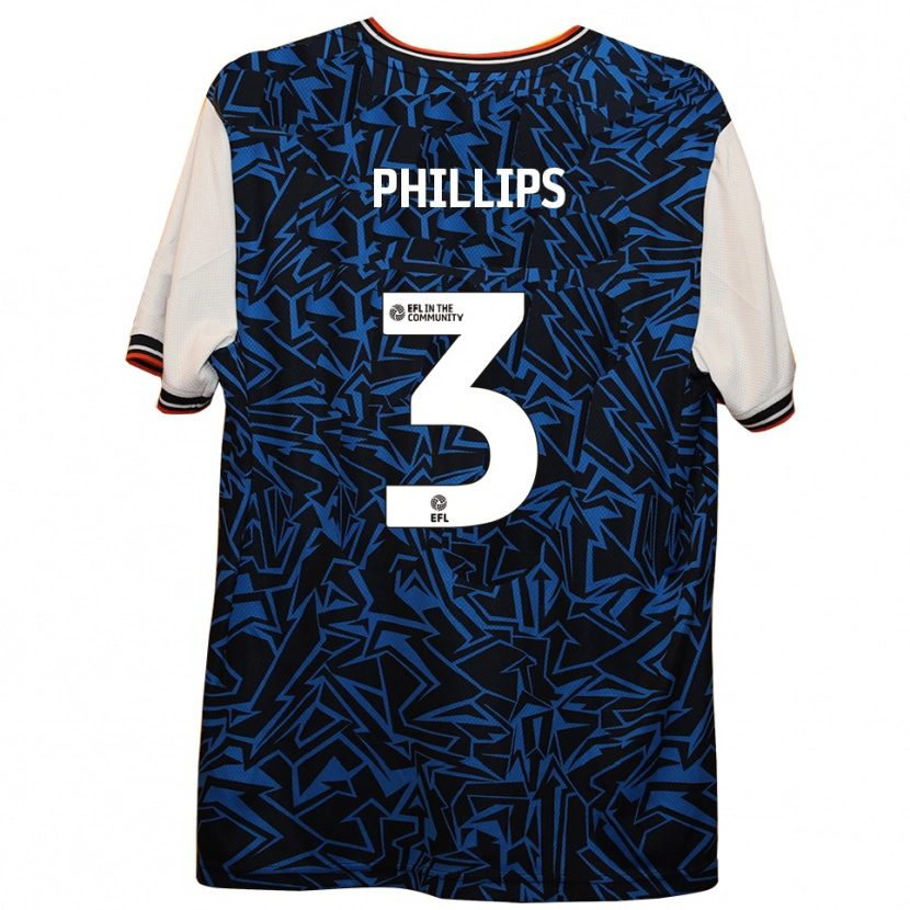 Danxen Mujer Camiseta Josh Phillips #3 Azul Negro Blanco 2ª Equipación 2025/26 La Camisa