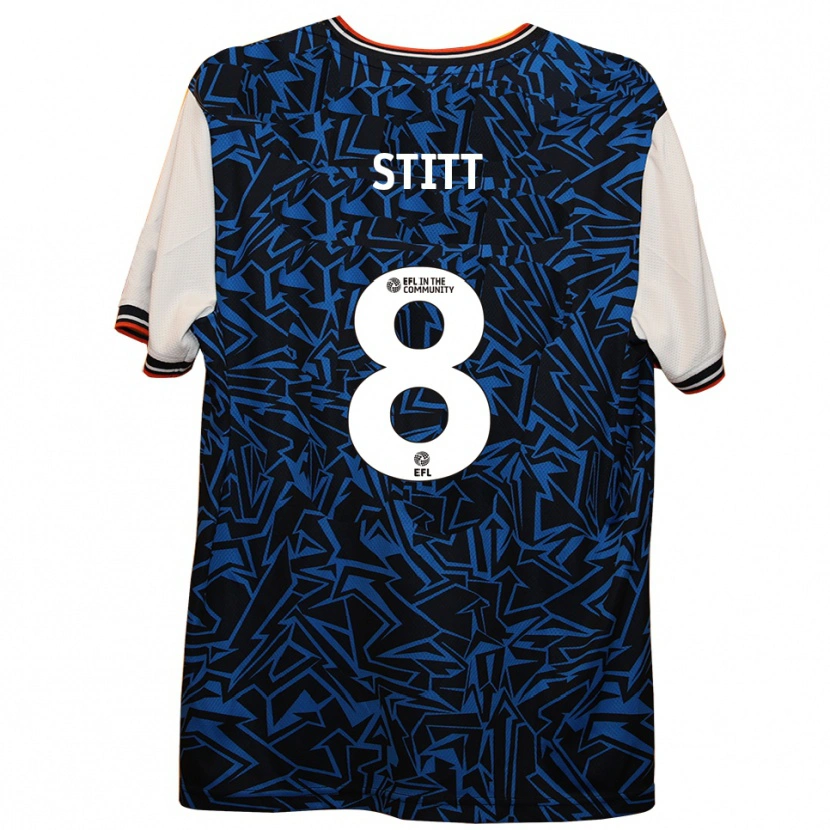 Danxen Mujer Camiseta Dylan Stitt #8 Azul Negro Blanco 2ª Equipación 2025/26 La Camisa