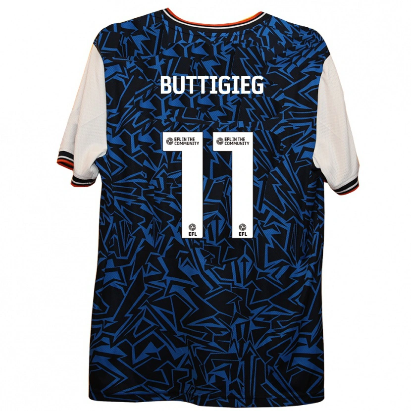 Danxen Mujer Camiseta Fiona Buttigieg #11 Azul Negro Blanco 2ª Equipación 2025/26 La Camisa