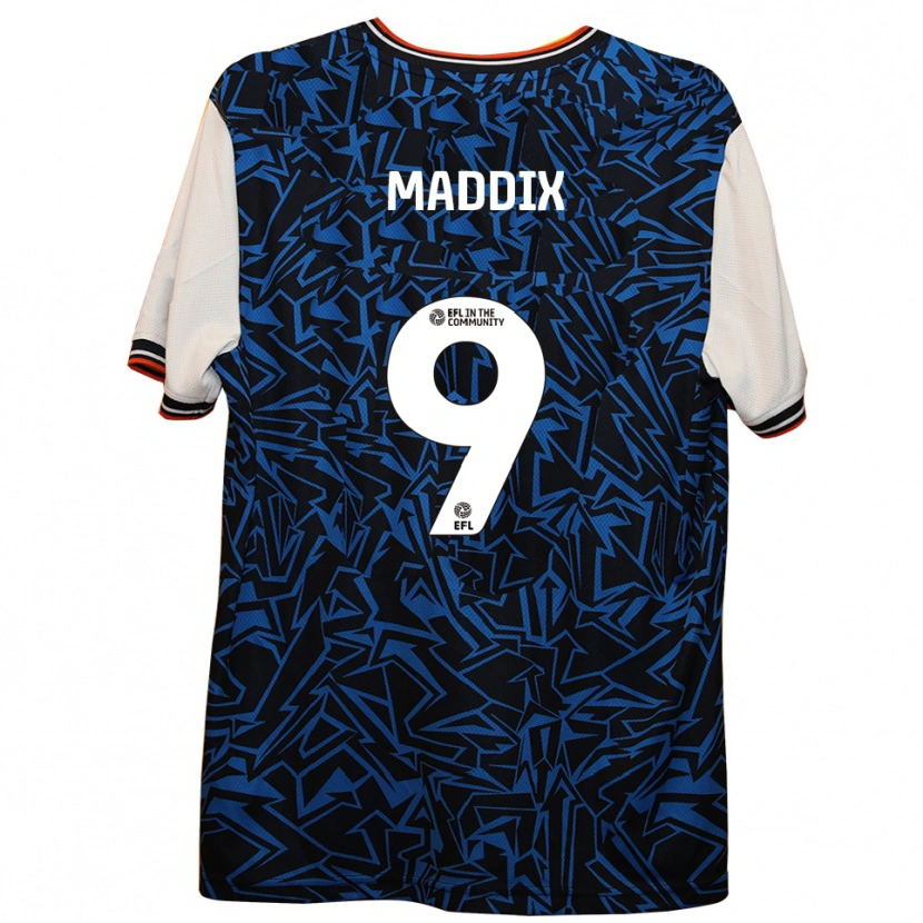 Danxen Mujer Camiseta Leyah Maddix #9 Azul Negro Blanco 2ª Equipación 2025/26 La Camisa