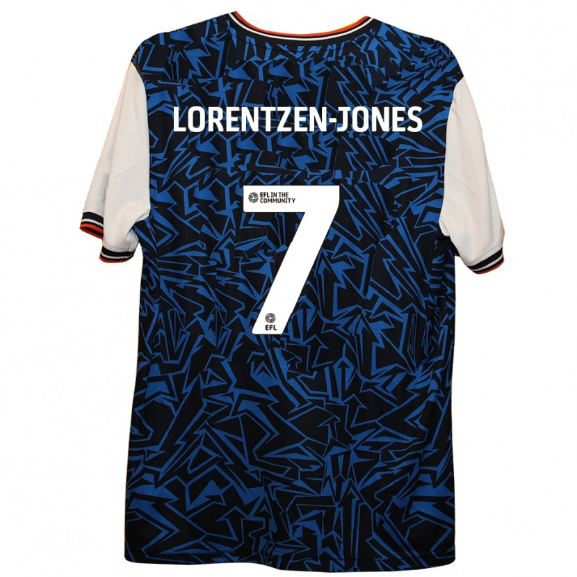 Danxen Mujer Camiseta Jack Lorentzen-Jones #7 Azul Negro Blanco 2ª Equipación 2025/26 La Camisa