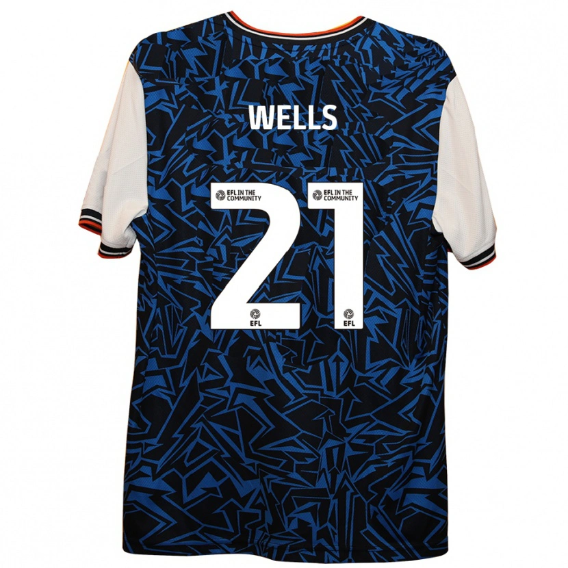 Danxen Mujer Camiseta Nahki Wells #21 Azul Negro Blanco 2ª Equipación 2025/26 La Camisa