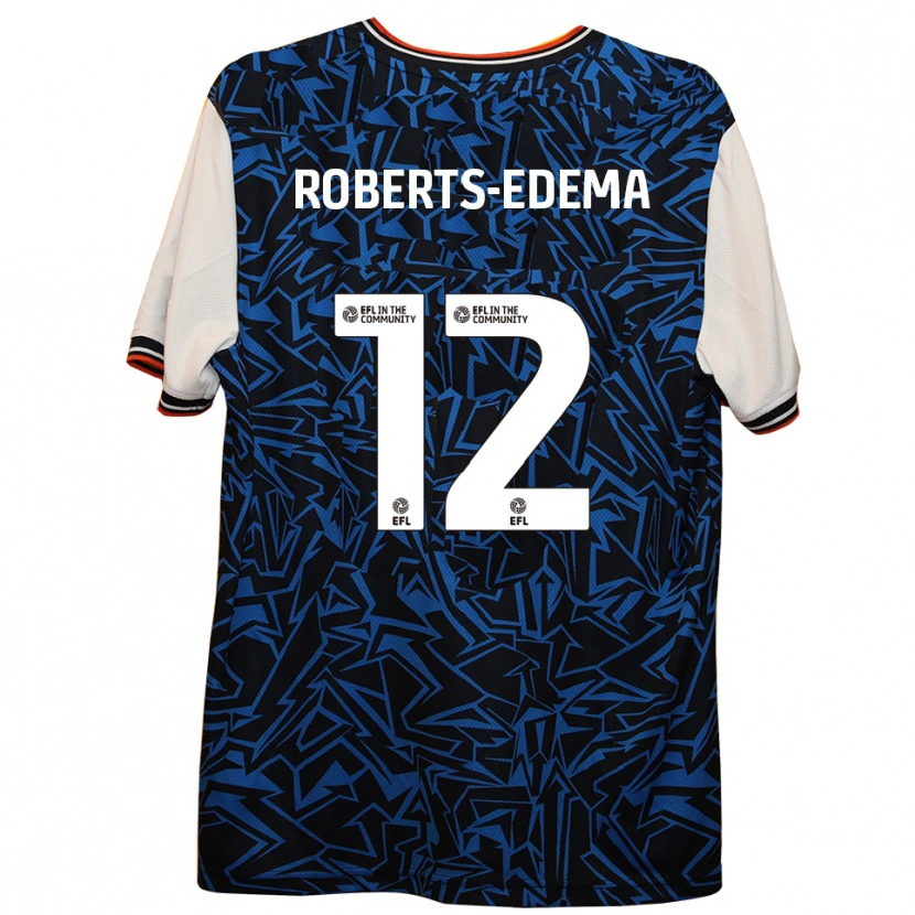 Danxen Mujer Camiseta Kyron Roberts-Edema #12 Azul Negro Blanco 2ª Equipación 2025/26 La Camisa
