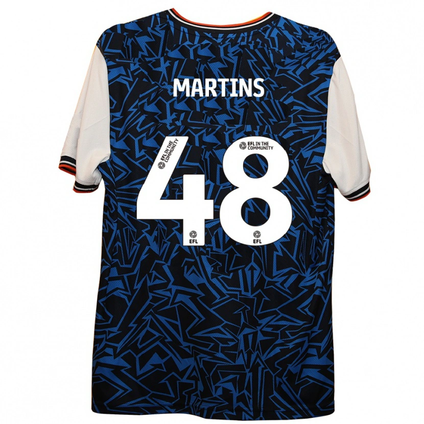 Danxen Mujer Camiseta Dominic Dos Santos Martins #48 Azul Negro Blanco 2ª Equipación 2025/26 La Camisa
