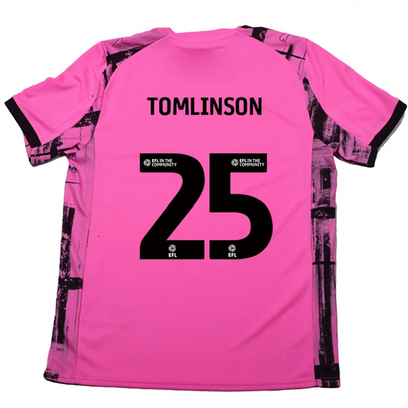 Danxen Mujer Camiseta Josh Tomlinson #25 Rojo Rosado Negro 2ª Equipación 2025/26 La Camisa