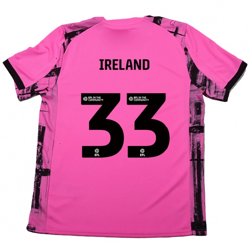Danxen Mujer Camiseta Matthew Ireland #33 Rojo Rosado Negro 2ª Equipación 2025/26 La Camisa