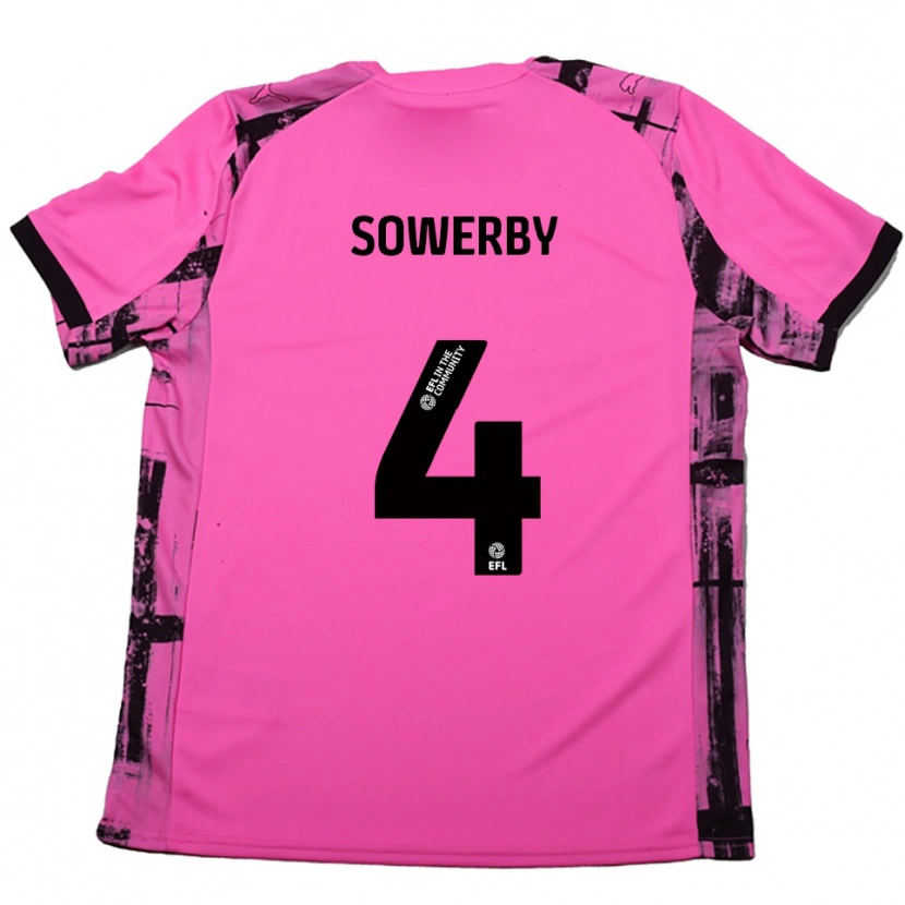 Danxen Mujer Camiseta Jack Sowerby #4 Rojo Rosado Negro 2ª Equipación 2025/26 La Camisa