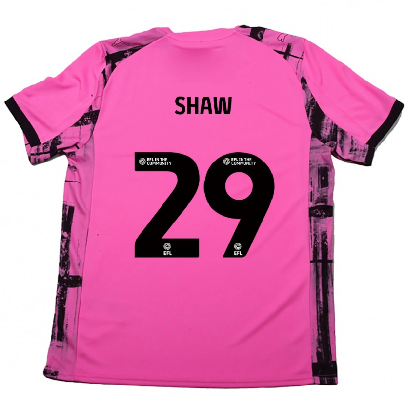 Danxen Mujer Camiseta Liam Shaw #29 Rojo Rosado Negro 2ª Equipación 2025/26 La Camisa