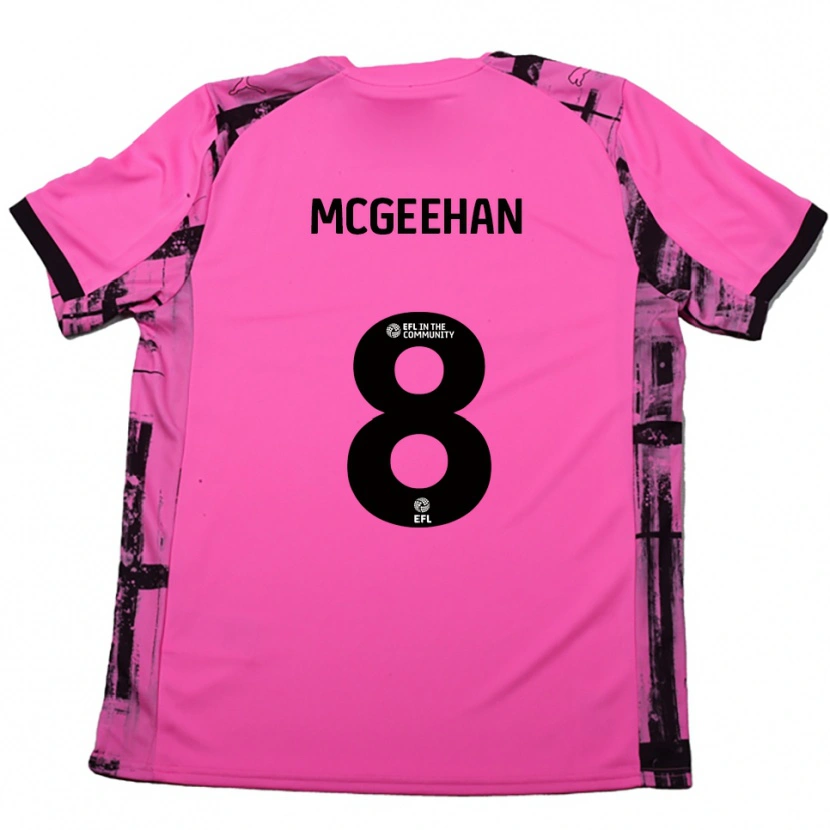 Danxen Mujer Camiseta Cameron Mcgeehan #8 Rojo Rosado Negro 2ª Equipación 2025/26 La Camisa