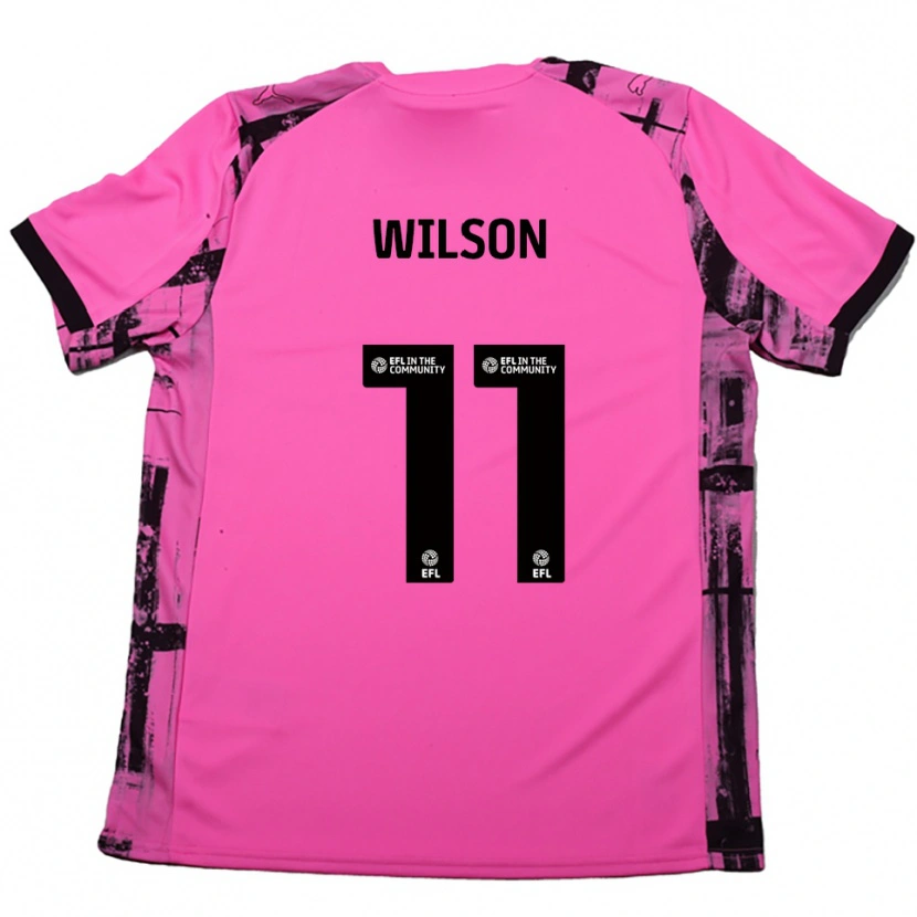 Danxen Mujer Camiseta James Wilson #11 Rojo Rosado Negro 2ª Equipación 2025/26 La Camisa