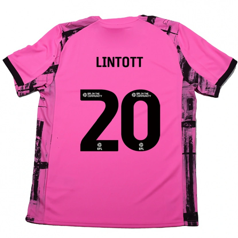 Danxen Mujer Camiseta Harvey Lintott #20 Rojo Rosado Negro 2ª Equipación 2025/26 La Camisa