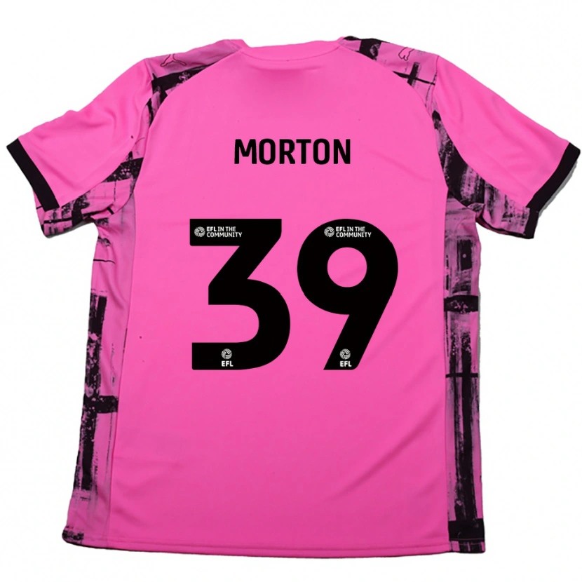 Danxen Mujer Camiseta Callum Morton #39 Rojo Rosado Negro 2ª Equipación 2025/26 La Camisa